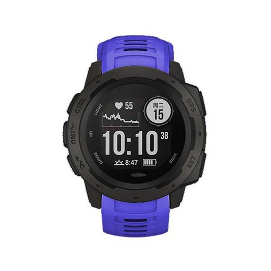 For Garmin Instinct 22mm Kalebol Steel Buckle Silicone Watch Band(Royal Blue) by Kalebol