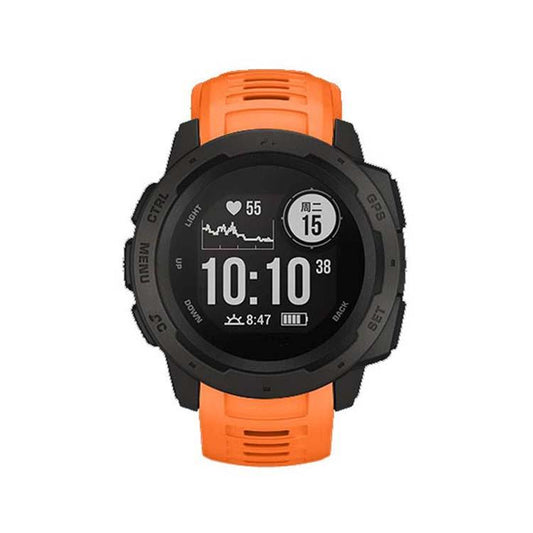 For Garmin Instinct 22mm Kalebol Steel Buckle Silicone Watch Band(Orange) by Kalebol