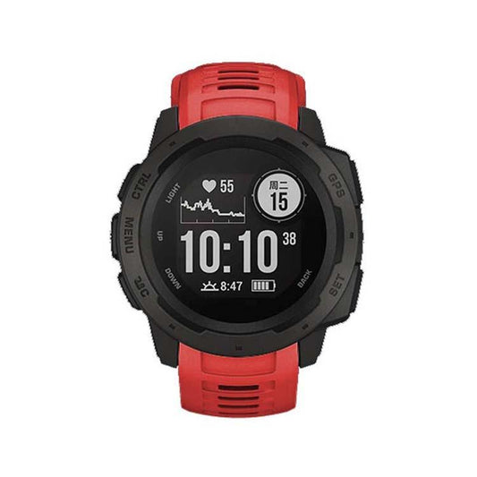 For Garmin Instinct 22mm Kalebol Steel Buckle Silicone Watch Band(Red) by Kalebol