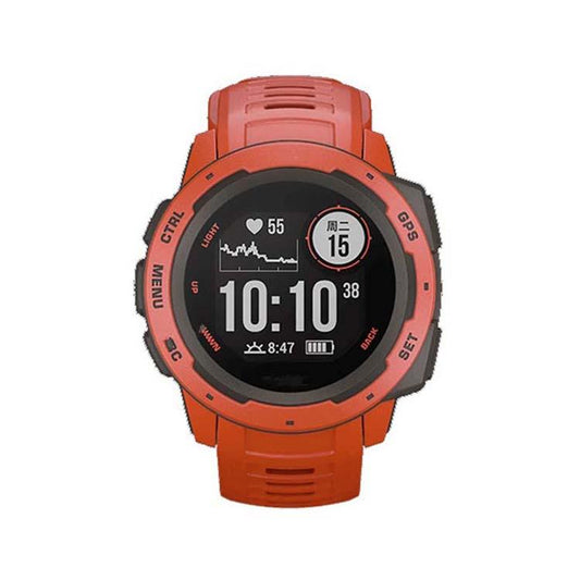For Garmin Instinct 22mm Kalebol Steel Buckle Silicone Watch Band(Flame Red) by Kalebol