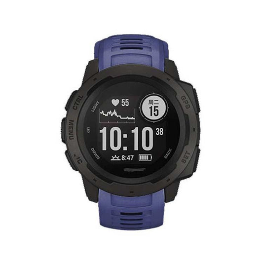 For Garmin Instinct 22mm Kalebol Steel Buckle Silicone Watch Band(Dark Blue) by Kalebol
