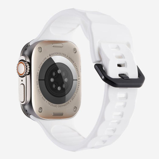For Apple Watch 46mm / 49mm / 45mm / 44mm Kalebol Ripple Sports Silicone Strap(White) by Kalebol