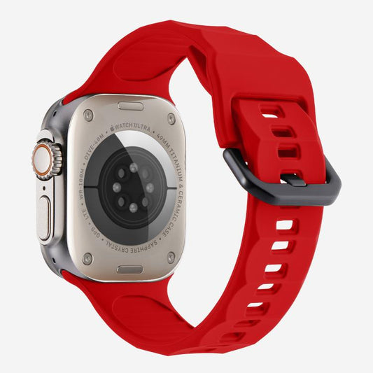 For Apple Watch 46mm / 49mm / 45mm / 44mm Kalebol Ripple Sports Silicone Strap(Red) by Kalebol