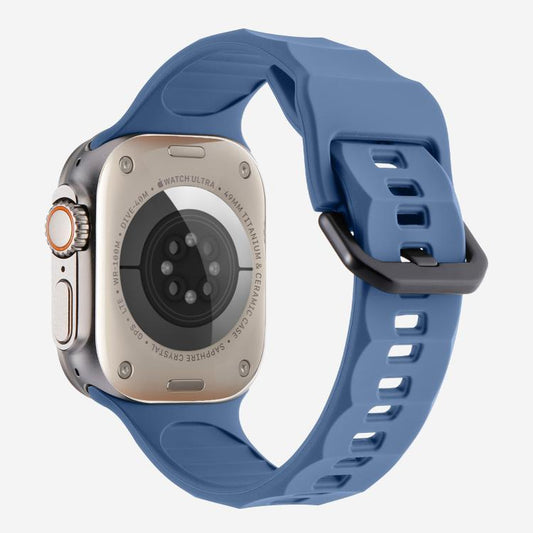 For Apple Watch 42mm / 41mm / 40mm / 38mm Kalebol Ripple Sports Silicone Strap(Light Blue) by Kalebol