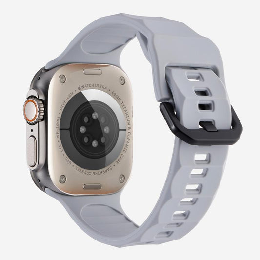 For Apple Watch 42mm / 41mm / 40mm / 38mm Kalebol Ripple Sports Silicone Strap(Space Grey) by Kalebol