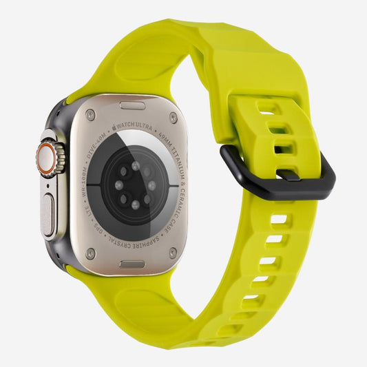 For Apple Watch 42mm / 41mm / 40mm / 38mm Kalebol Ripple Sports Silicone Strap(Fluorescent Green) by Kalebol
