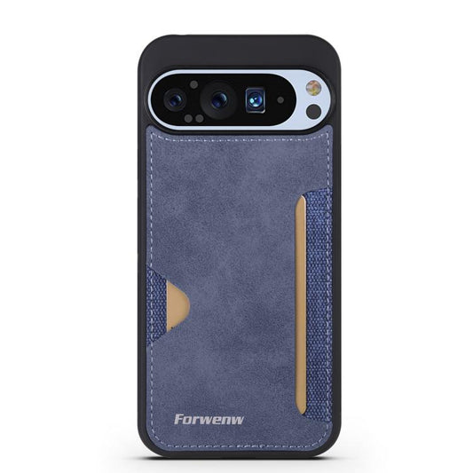 For Google Pixel 9 / 9 Pro Forwenw F5 Series Integrated Card Bag Phone Case(Blue) by Forwenw