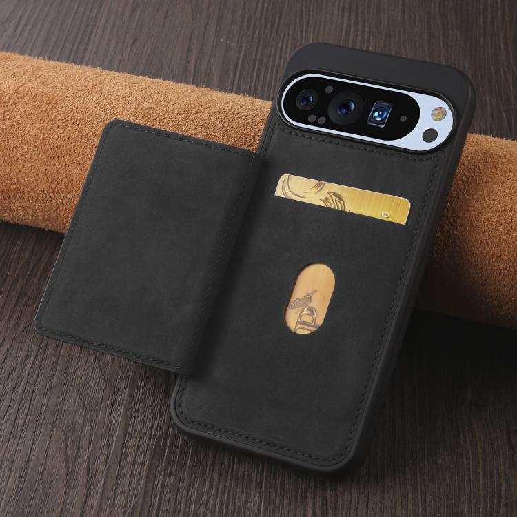 For Google Pixel 9 Pro XL Forwenw F8 Series 2 in 1 Magnetic Card Slot Leather Phone Case(Black) by Forwenw