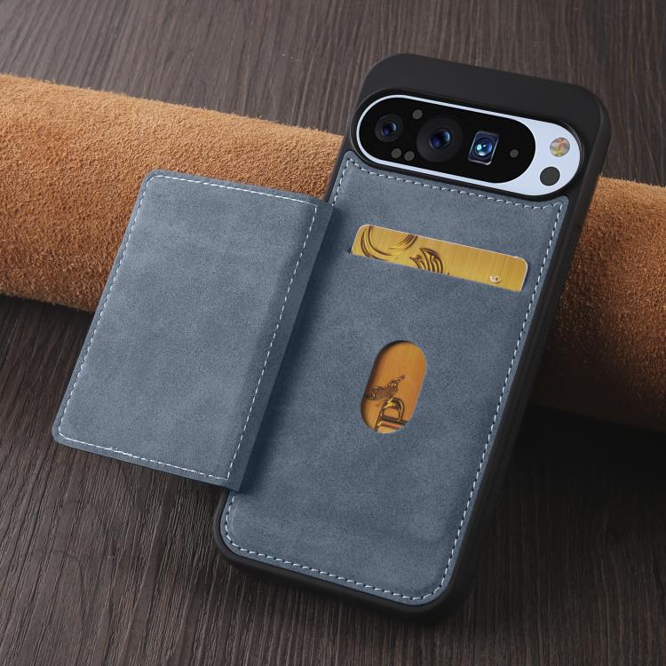 For Google Pixel 9 Pro XL Forwenw F8 Series 2 in 1 Magnetic Card Slot Leather Phone Case(Blue) by Forwenw
