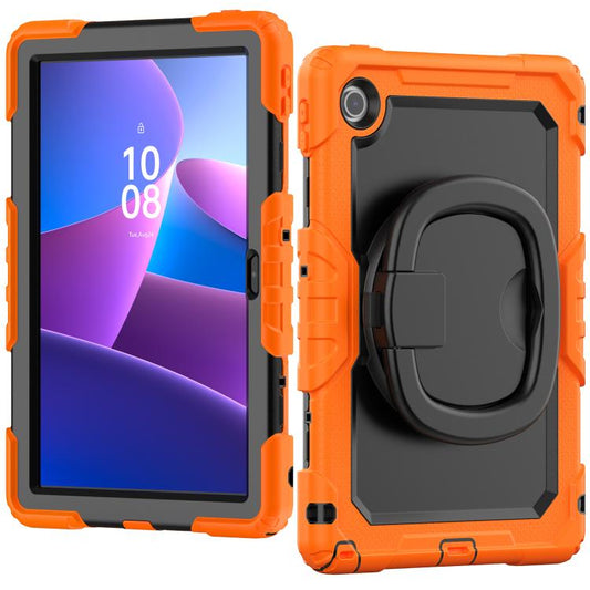 For Lenovo Tab 10.1 TB-311XU/FU D Type Silicone Hybrid PC Tablet Case with Handle Holder(Orange) by bashfashion