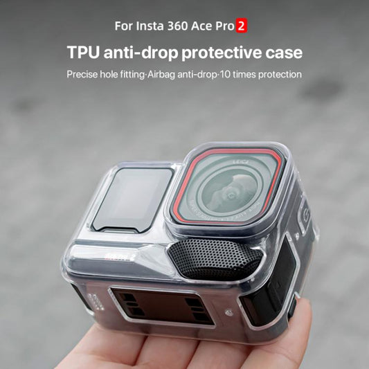 For Insta360 Ace / Ace Pro / Pro 2 Body Soft TPU Protective Case with Lens Cover(Transparent) by bashfashion