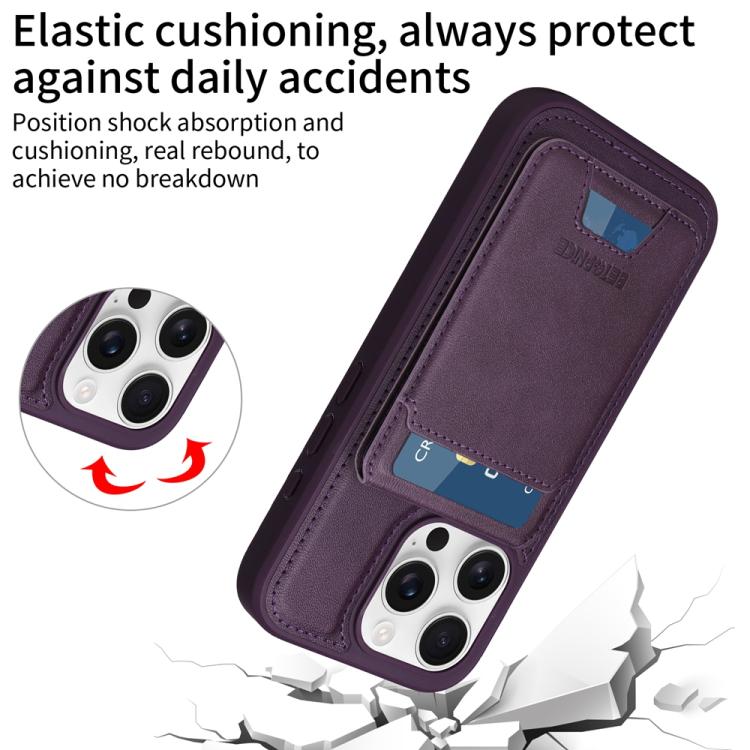 For iPhone 16 Pro BETOPNICE Vertical Flip Detachable MagSafe Wallet Phone Case(Purple) by BETOPNICE
