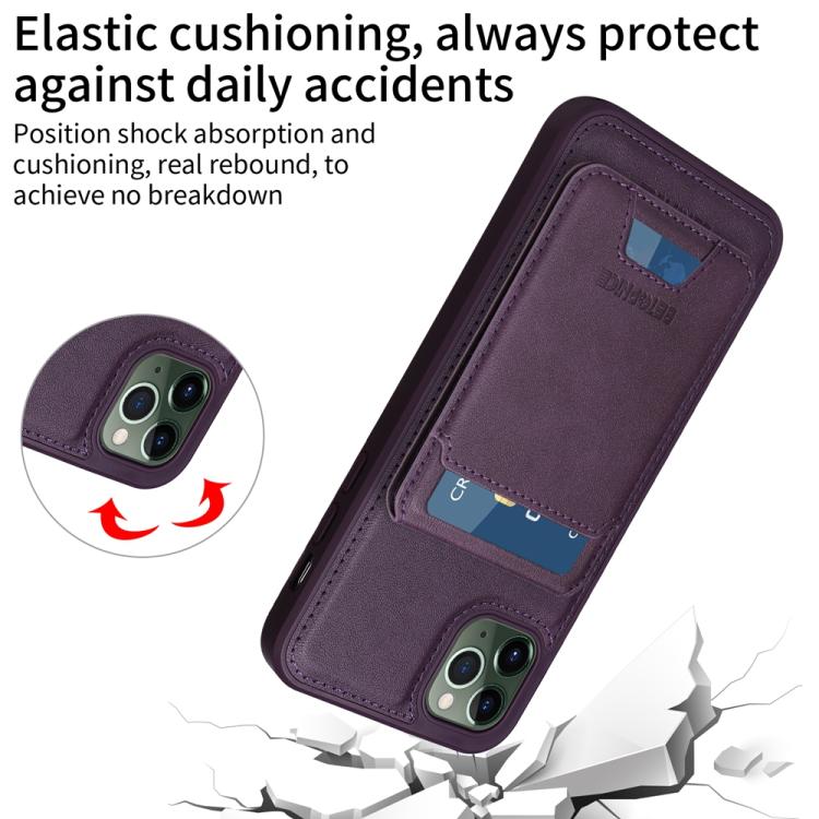 For iPhone 11 Pro Max BETOPNICE Vertical Flip Detachable MagSafe Wallet Phone Case(Purple) by BETOPNICE