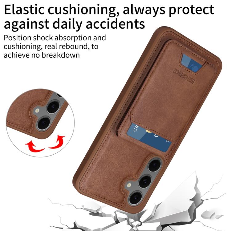 For Samsung Galaxy S24 FE 5G BETOPNICE Vertical Flip Detachable MagSafe Wallet Phone Case(Brown) by BETOPNICE