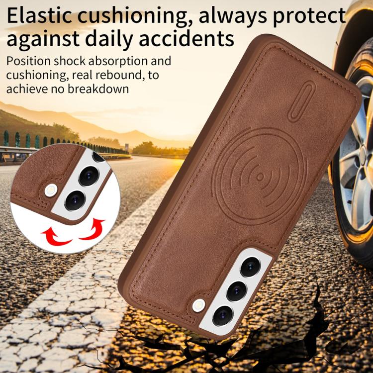 For Samsung Galaxy S22 5G BETOPNICE Horizontal Flip Detachable MagSafe Wallet Phone Case(Brown) by BETOPNICE