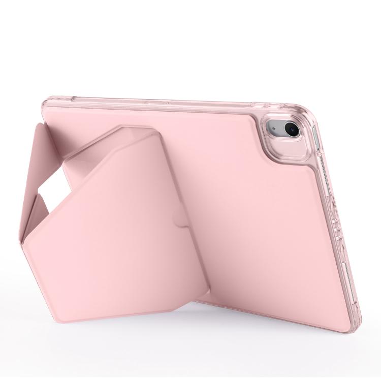 For iPad Air 13 2024 / 2025 Folding Magnetic Holder Acrylic Leather Back Tablet Case(Pink) by bashfashion