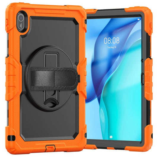 For Huawei MatePad SE 11 2024 Silicone Hybrid PC Tablet Case with Shoulder Strap(Orange) by bashfashion