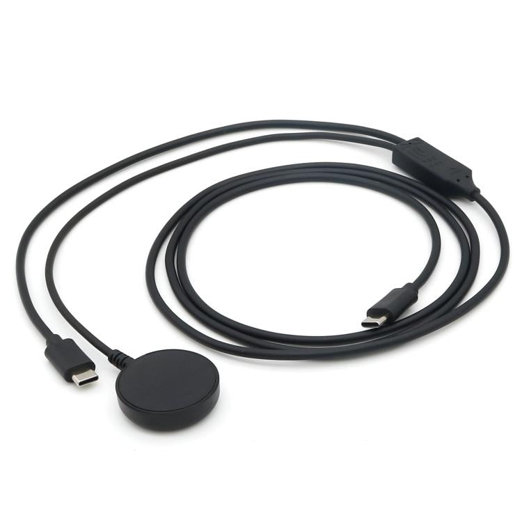 For Samsung Watch Series / Type-C Port Phone 20V 3A 60W 2 in 1 Magnetic Charging Cable, Length: 1.5m(Black) by bashfashion