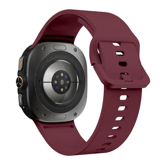 For Samsung Galaxy Watch Ultra 47mm / Ultra 2025 Solid Color Colorful Buckle Silicone Watch Band(Wine Red) by bashfashion