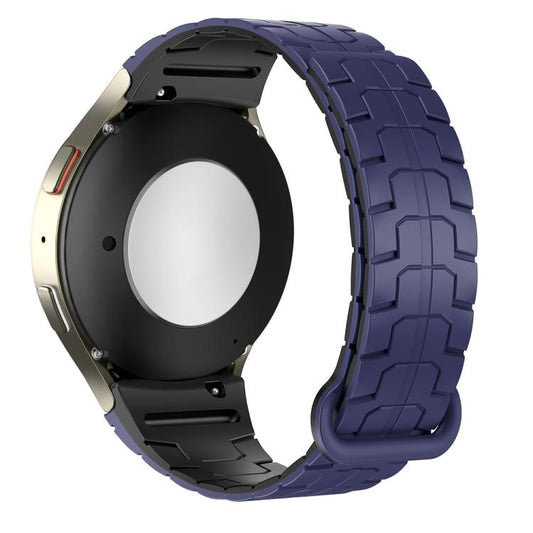 For Samsung Galaxy Watch 7 / 6 / 5 Magnetic Silicone Watch Band(Blue+Black) by bashfashion