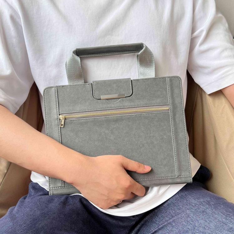 For iPad 10.2 2021 / 2020 / 2019 Zipper Handle Retro Smart Leather Tablet Case(Grey) by bashfashion