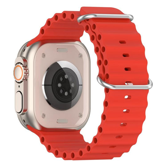 For Apple Watch 46mm / 49mm / 45mm / 44mm xDfind Ocean Silicone Watch Band(Red) by xDfind