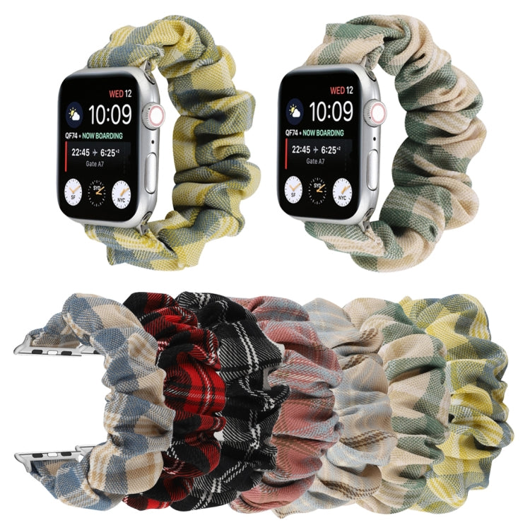 For Apple Watch Series 7 45mm / 6 & SE & 5 & 4 44mm / 3 & 2 & 1 42mm JK Uniform Style Cloth + Stainless Steel Watch Band(Khaki + Light Blue)(Khaki + Light Blue) by bashfashion