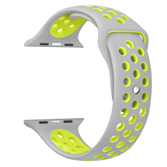 For Apple Watch 46mm / 49mm / 45mm / 44mm xDfind Two Color Silicone Sports Watch Band(Grey Yellow) by xDfind