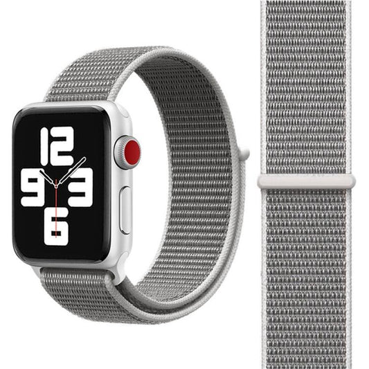 For Apple Watch 42mm / 41mm / 40mm / 38mm xDfind Nylon Loop Hook and Loop Fastener Watch Band(Seashell) by xDfind