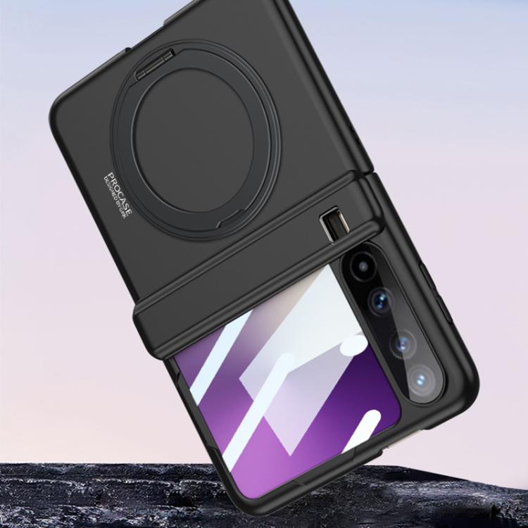 For Huawei Pura X GKK Ultra-thin Full Cover Magnetic Folding Hinge Phone Case with Rotating Bracket(Silver) by GKK