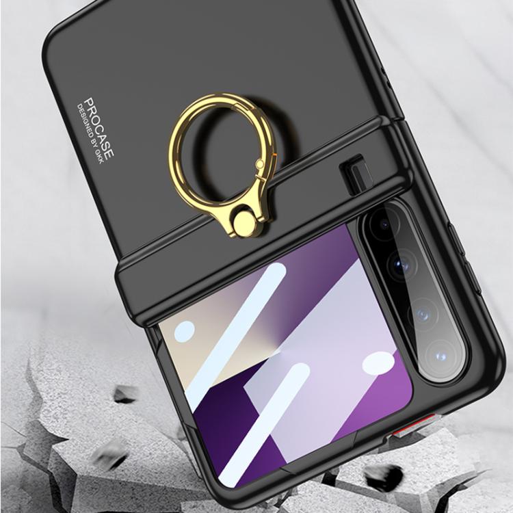 For Huawei Pura X GKK Integrated Magnetic Folding Hinge Phone Case with Ring Holder(Black) by GKK