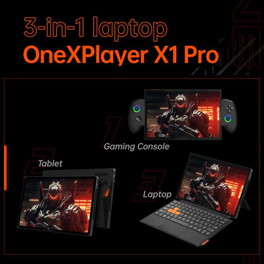 ONE-NETBOOK OneXPlayer X1 Pro 10.95 inch Handheld Game Console, 32GB+1TB, Windows 11 AMD Ryzen AI 9 HX 370(Black) by ONE-NETBOOK