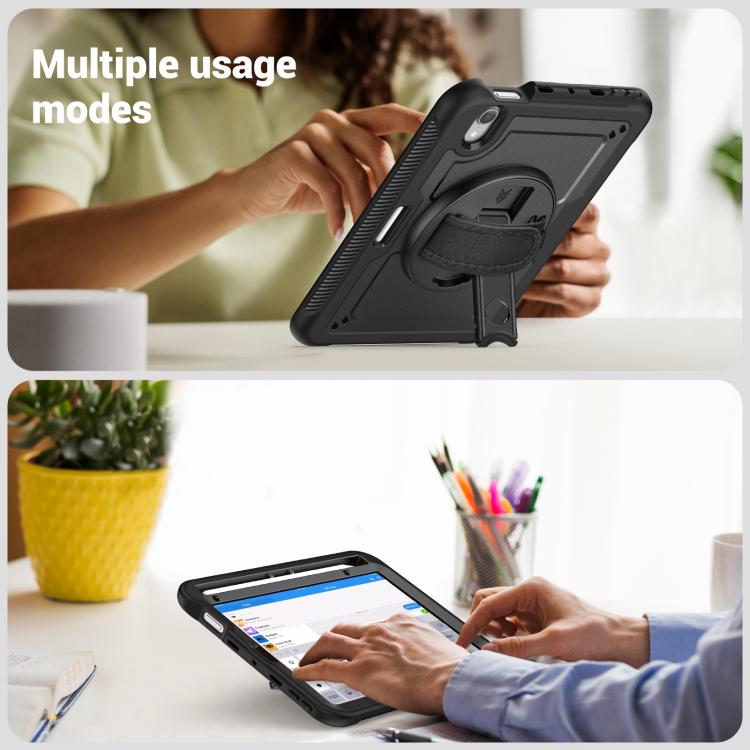 For iPad mini 2024 / mini 6 Honeycomb Hand Grip Turntable Stand Tablet Case(Black) by bashfashion