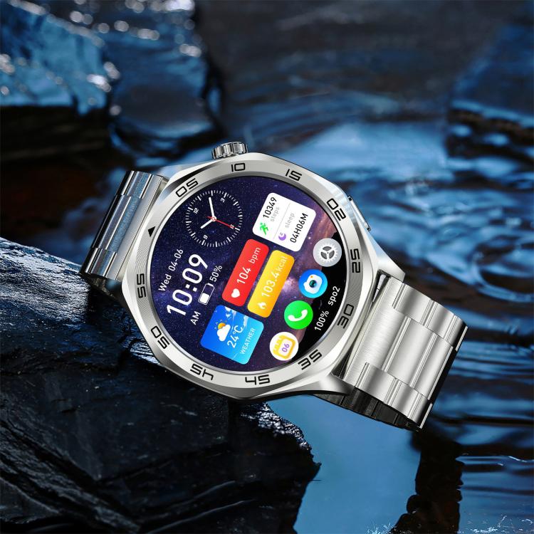 AK83 BT Call Smart Watch, Support Blood Pressure / Heart Rate / Sports Health Monitoring Fitness Tracker(Steel Grey Silicone) by bashfashion