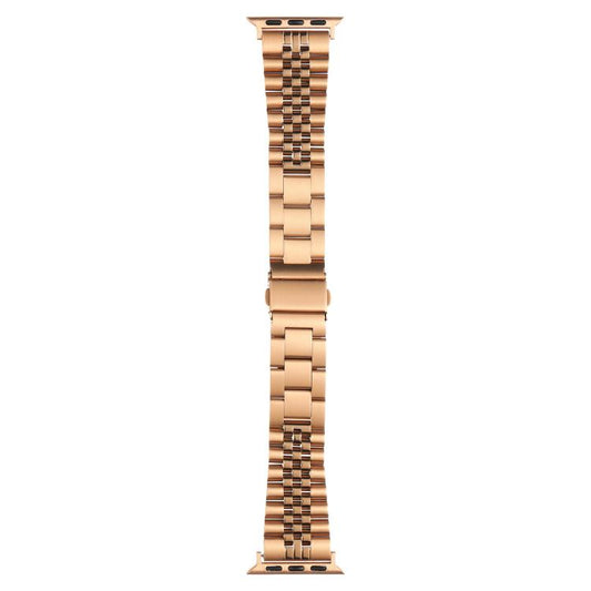 For Apple Watch 42mm / 41mm / 40mm / 38mm Quick Release Five-bead Metal Watch Band(Rose Gold) by bashfashion