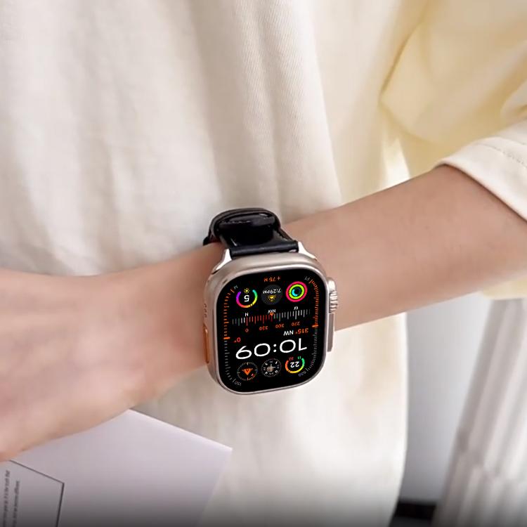 For Apple Watch 46mm / 49mm / 45mm / 44mm xDfind Crazy Horse Texture Leather Watch Band(Black) by xDfind