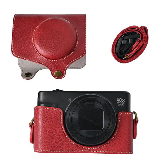 For Canon PowerShot SX740 HS Retro Litchi Texture Leather Full Body Camera Case Bag with Strap(Red) by bashfashion