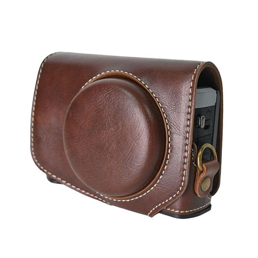 For Canon G7 X Mark III / G7X3 Retro Pull Up Leather Full Body Camera Case Bag with Strap(Coffee) by bashfashion