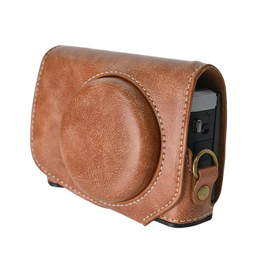 For Canon G7 X Mark III / G7X3 Retro Pull Up Leather Full Body Camera Case Bag with Strap(Brown) by bashfashion