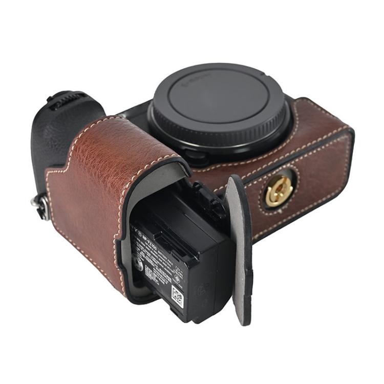 For Sony ILCE-6700 / A6700 Litchi Texture PU Leather Camera Half Case Base(Coffee) by bashfashion