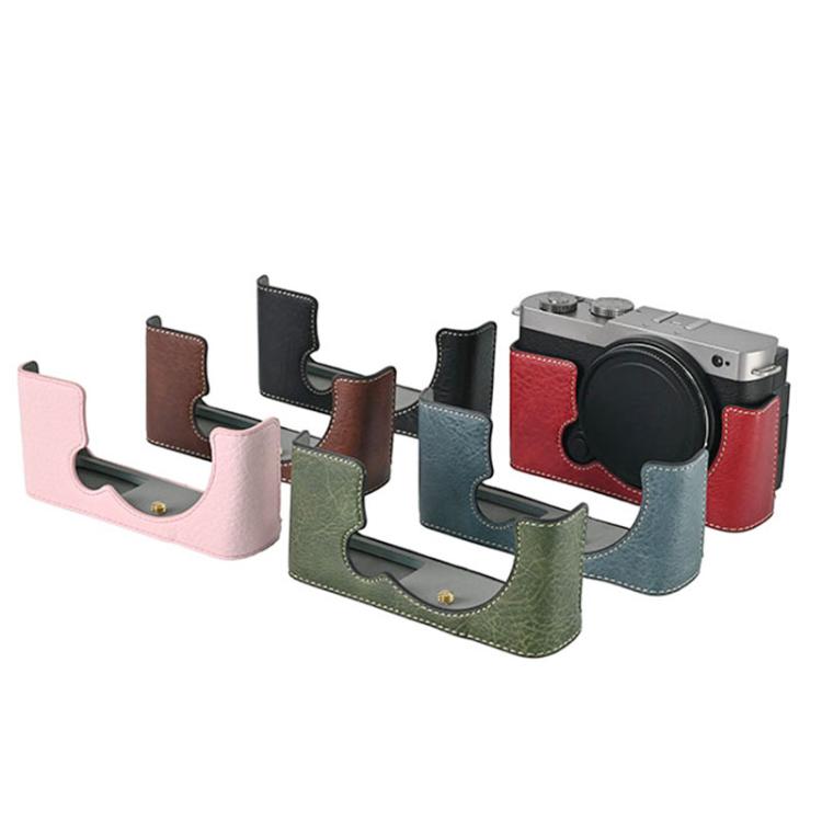 For Panasonic LUMIX S9 Litchi Texture PU Leather Camera Half Case Base(Pink) by bashfashion