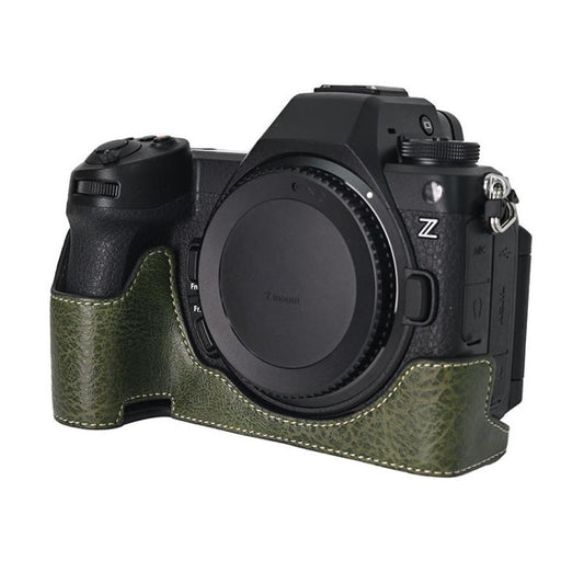 For Nikon Z6III Litchi Texture PU Leather Camera Half Case Base(Green) by bashfashion