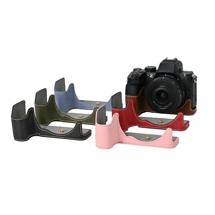 For Nikon Z50II Litchi Texture PU Leather Camera Half Case Base(Pink) by bashfashion