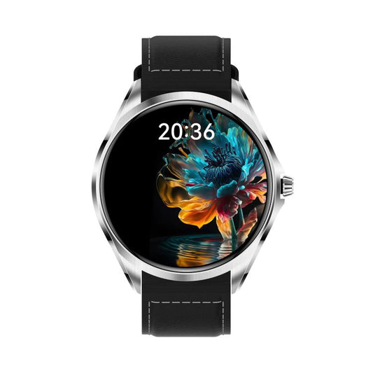 H78 1.43 inch AMOLED Screen Health & Fitness Smart Watch IP67 Waterproof Support BT Call(Silver Shell Black Leather) by bashfashion