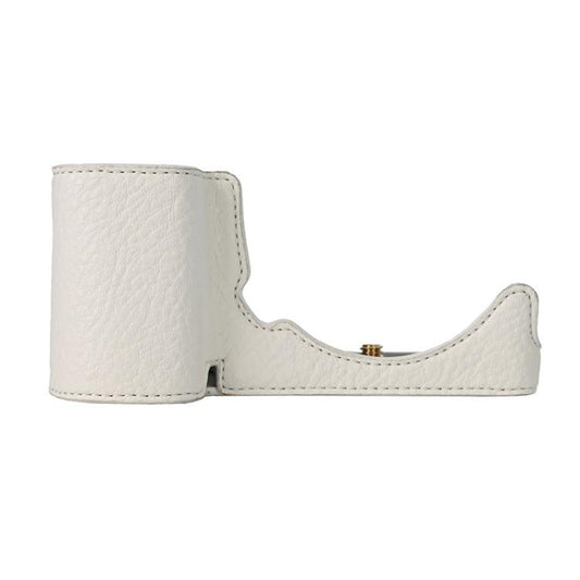 For Sony ZV-E10 Litchi Texture PU Leather Camera Half Case Base(White) by bashfashion