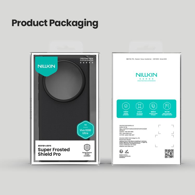 For vivo X200 Ultra NILLKIN Frosted Shield Pro PC + TPU Phone Case(Black) by NILLKIN