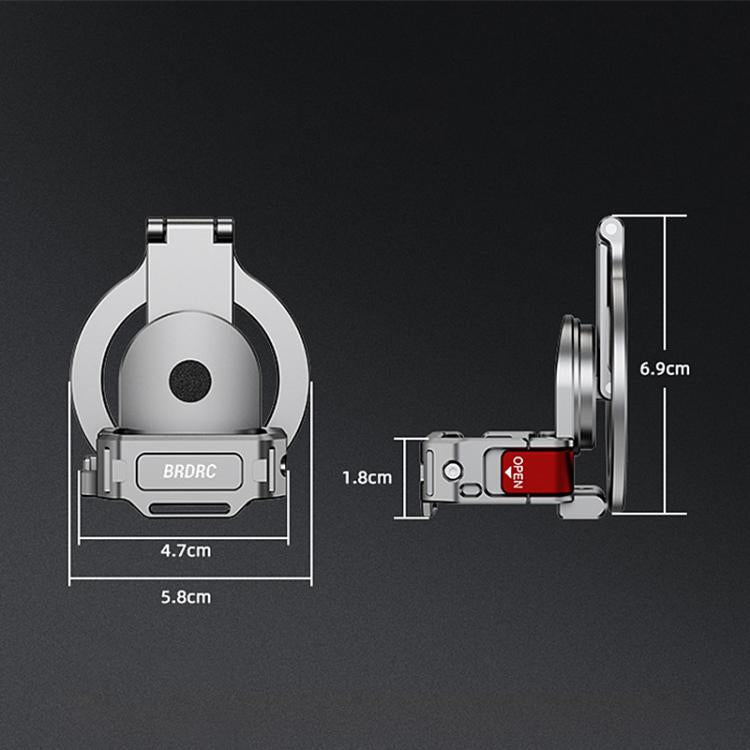 For DJI Osmo Pocket 3 BRDRC Smartphone Teleprompter Stand Desktop Clamp Cold Shoe Extension Mount(Dark Grey) by BRDRC