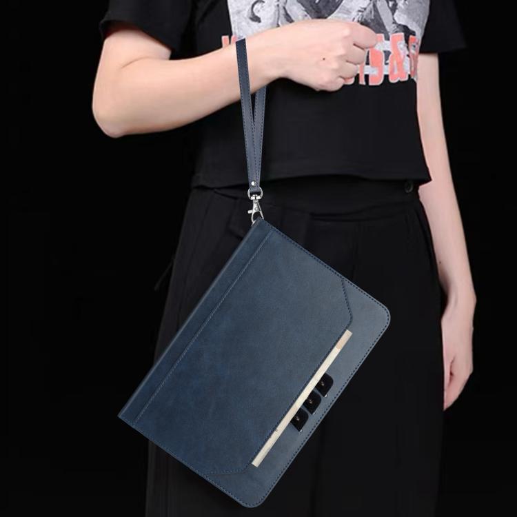 For Samsung Galaxy Tab A11+ / A9+ Multifunctional Wristband Leather Tablet Case(Dark Blue) by bashfashion