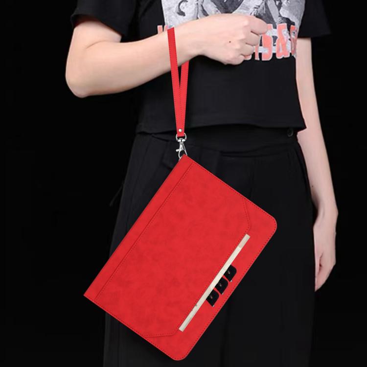 For Samsung Galaxy Tab S10 / S10 FE Multifunctional Wristband Leather Tablet Case(Red) by bashfashion
