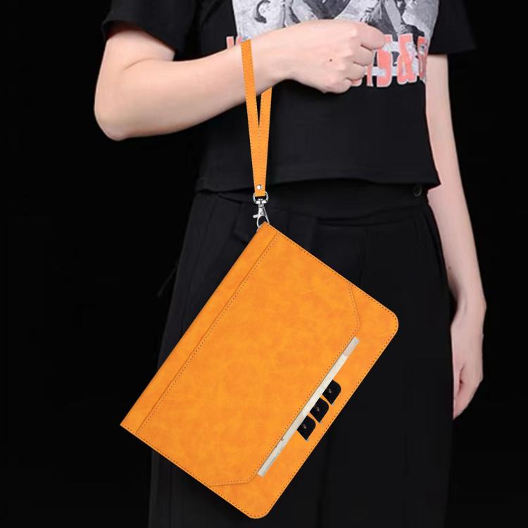 For Samsung Galaxy Tab Active5 2024 Multifunctional Wristband Leather Tablet Case(Yellow) by bashfashion